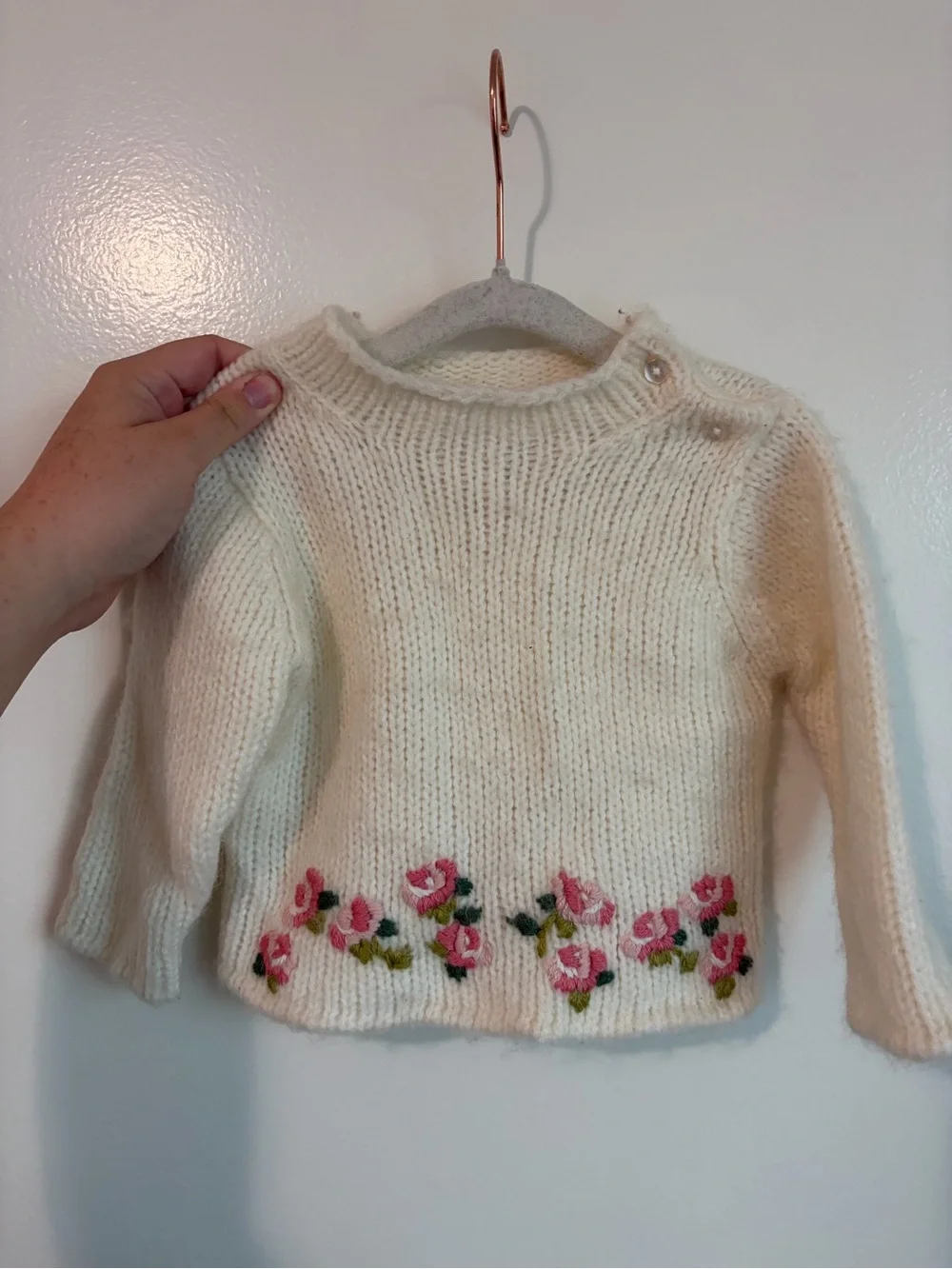 The Childrens Place Cream Knit Sweater